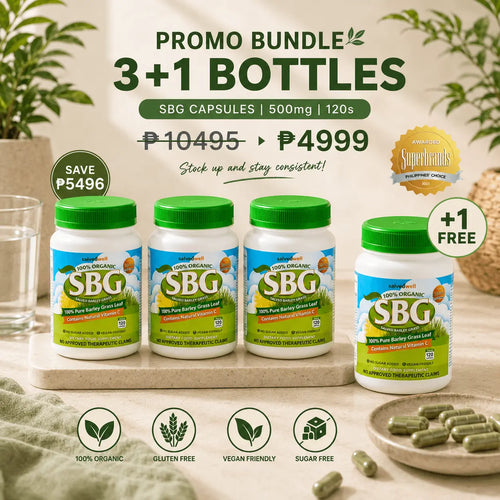 Salveo Barley Grass three plus one capsule bottle bundle